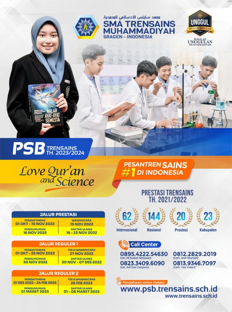 PSB SMA Trensains Muhammadiyah Sragen, Pesantren Sains Terbaik Muhammadiyah berdasar peralihan UTBK 2021